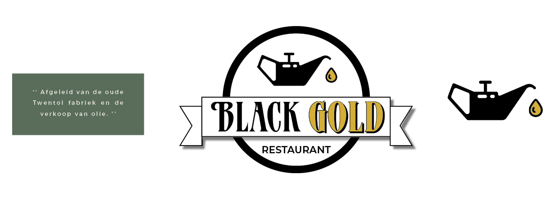 Black gold restaurant branding